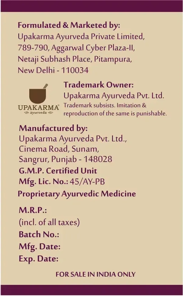MANKIND PHARMA Ashwagandha 500Mg Veg Capsule - Upkarma - 90Capsules