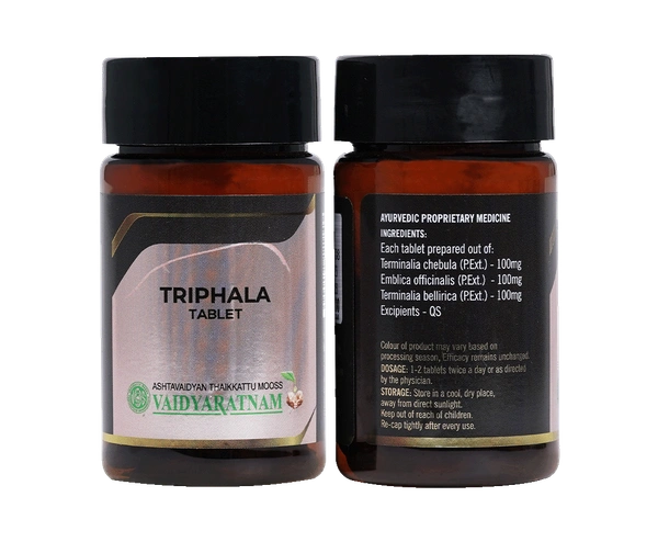 VAIDYARATHNAM Triphala Tablets - Vaidyaratnam - 60 Tablets