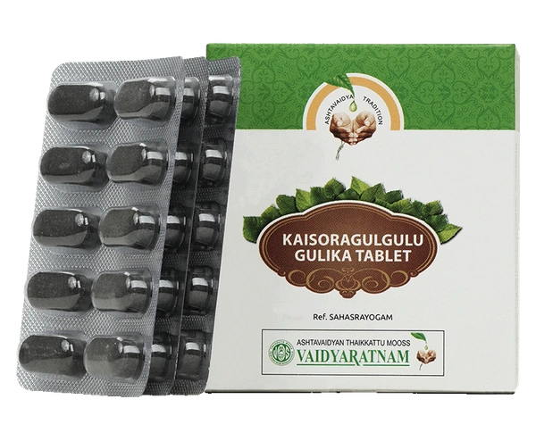 VAIDYARATHNAM Kaishora Gulgulu Gulika - Vaidyaratnam - 10 Tablets