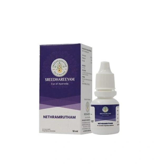SREEDHAREEYAM Nethramrutham Eye Drops - Sreedhareeyam - 10Ml