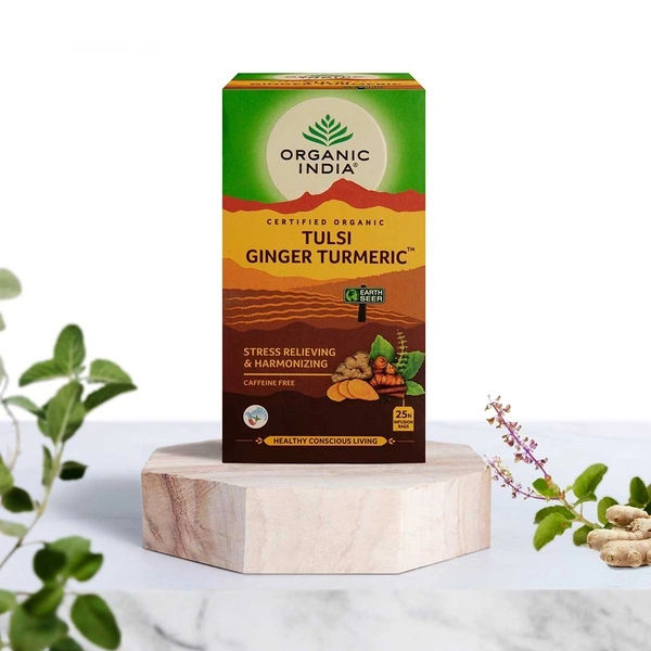 ORGANIC INDIA Tulsi Ginger Turmeric - Organic - 25Bags