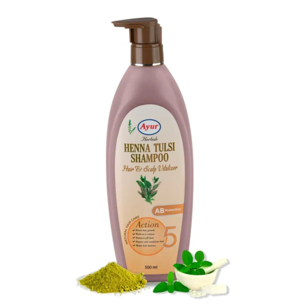 AYUR Ayur Heena Tulsi Shampoo - Ayur - 500Ml