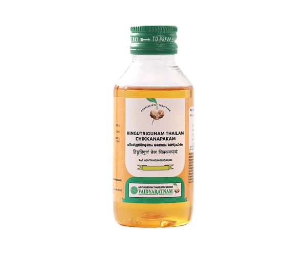 VAIDYARATHNAM Hinguthrigunam Tail Chikkanapakam - Vaidyaratnam - 100Ml