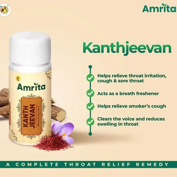 AMRITA HERBOCEUTICAL Kanth Jeevan Tablets - Amrita Drugs - 30 Tablet