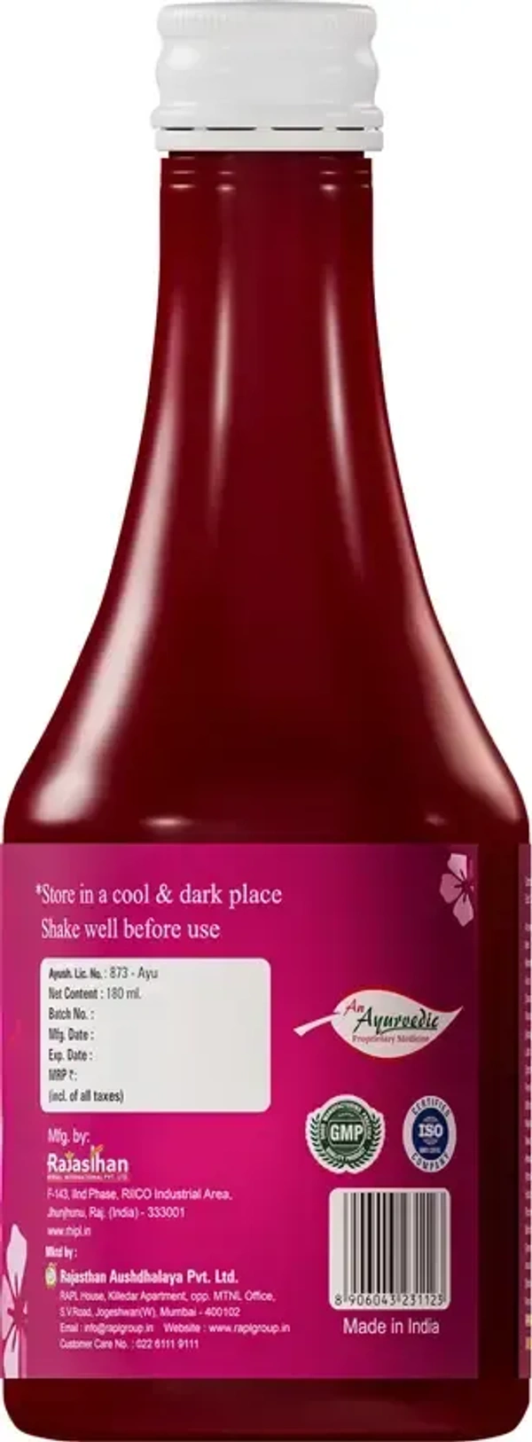 RAJASTHAN HERBALS  Nari Amrut Syrup - Rajasthan - 180ml