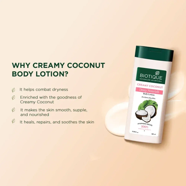 BIOTIQUE Creamy coconut deep nourish body lotion - Biotique - 180ml