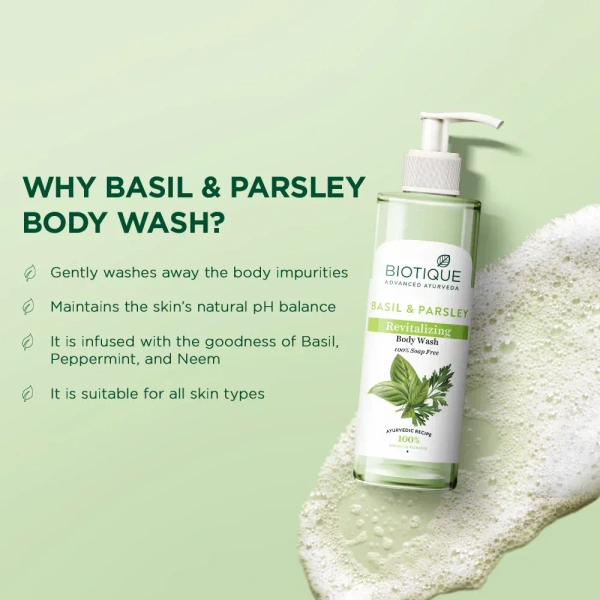 BIOTIQUE Basil & Parsley Body Wash - Biotique - 200ml