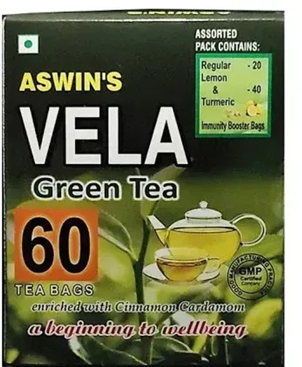 ASWIN HERBS Vela Green Tea Assorted - Aswin Herbs - 60 Bags