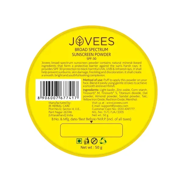 JOVEES HERBAL CARE Sun Screen Powder Spf 30 - Jovees - 50g