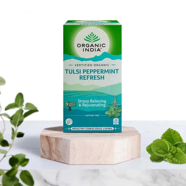 ORGANIC INDIA Tulsi Peppermint Refresh - Organic  - 25 Bags