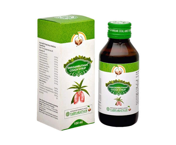 VAIDYARATHNAM Swasamrutham Cough Syrup-VAIDYARATHNAM - 100Ml