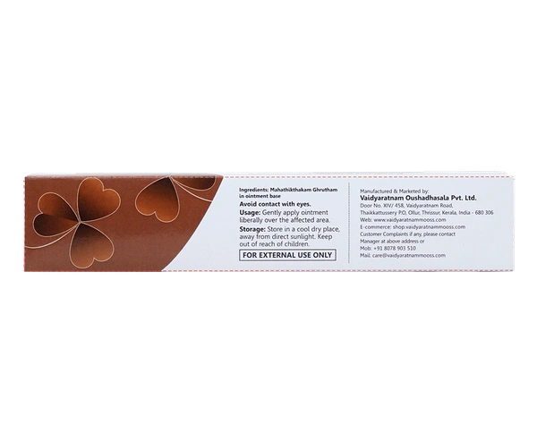 VAIDYARATHNAM Maha  Thikthakam Grutham Ointment - Vaidyaratnam - 20Gm