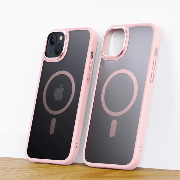 visitvilla iPhone 15 Plus Cover : Frosted Matte MagSafe Case with Armor Metal Camera Lens - Free Size, Black