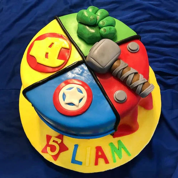 Avengers fondant cake