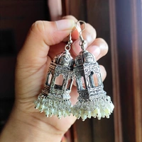 Silver Earrings - Medium, Bright Turquoise