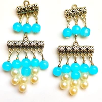 Silver Earrings - Medium, Bright Turquoise