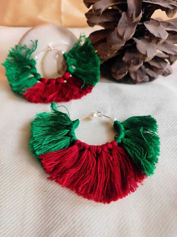 Mahira Thread Hoop Earrings