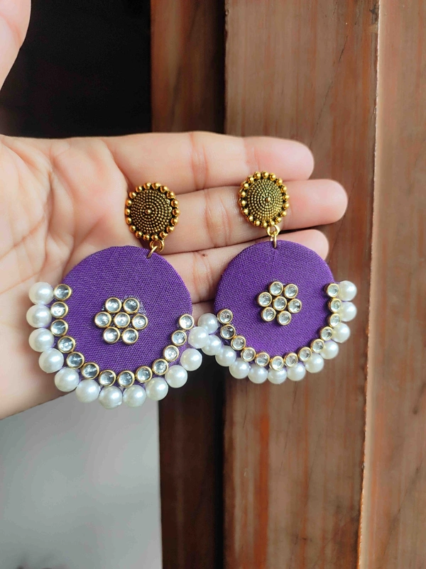 Chhavi  Earring #3 - Medium size, Electric Violet