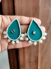 Tina Fabric Stud Earring - Medium, Web Orange