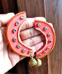 Yellow Tina Earring - Web Orange, Medium