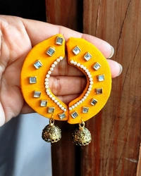Yellow Tina Earring - Web Orange, Medium