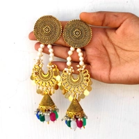 Lara  Golden Jhumka  - Web Orange
