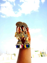 Lara  Golden Jhumka  - Web Orange