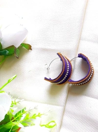 Hari Hoop Earrings  - Teal, Medium
