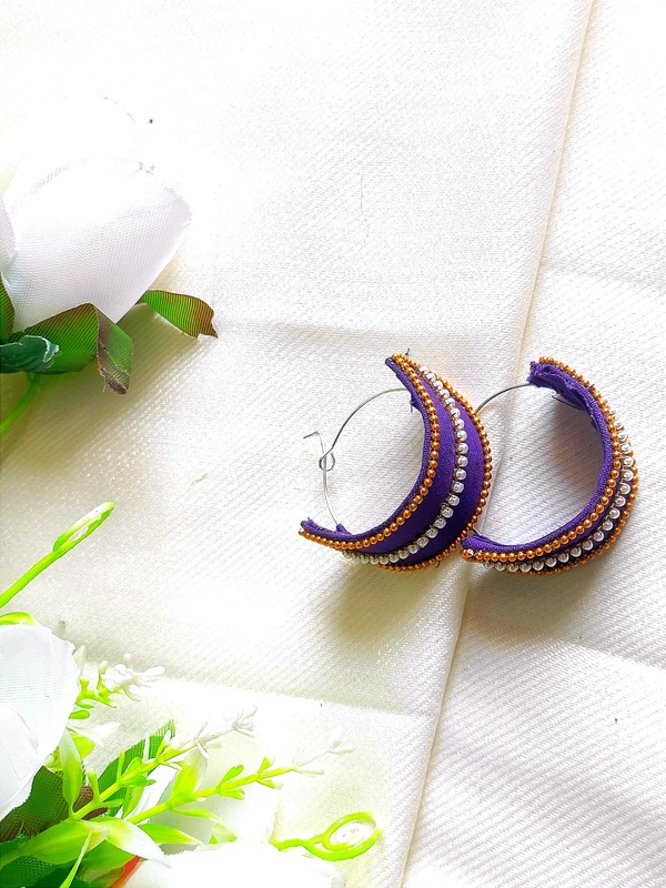 Hari Hoop Earrings  - Teal, Medium