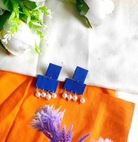 Hari Lightweight Earrings - Blue, Medium