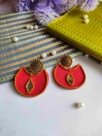 Tashi Earring - Web Orange, Medium
