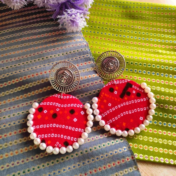 Chhavi Fabric Earring #2 - Red