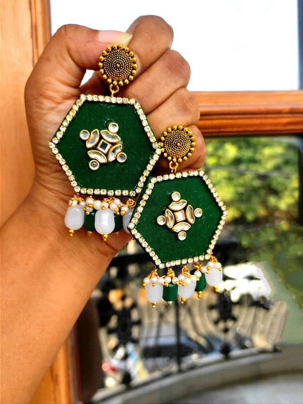 Chhavi Fabric Earring #2 - Red