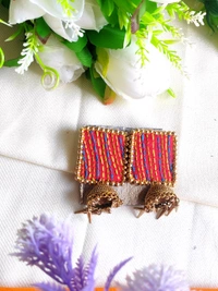 Chhavi Fabric Earring #2 - Red