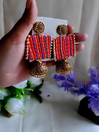 Chhavi Fabric Earring #2 - Red