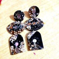 Shanya Earrings - Medium size, Gray