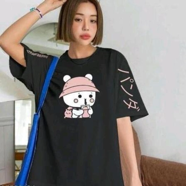 Trendy Glamorous Women Tshirts  - Black, XL
