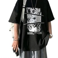 Anime Printed Oversized T-Shirts for Men | Down Shoulder Loose Fit Black T-Shirt for Men | Goku and Naruto Printed T-Shirt for Men | Relaxed Fit Cotton T-ShirtName: Anime Printed Oversized T-Shirts for Men | Down Shoulder Loose Fit Black T-Shirt for Men | Goku and Naruto Printed T-Shirt for Men | Relaxed Fit Cotton T-Shirt - Black, M