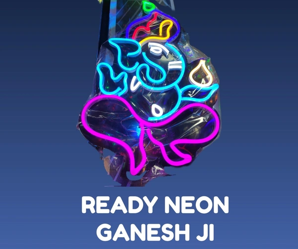 Ready Neon Ganesh Ji Without Adapter