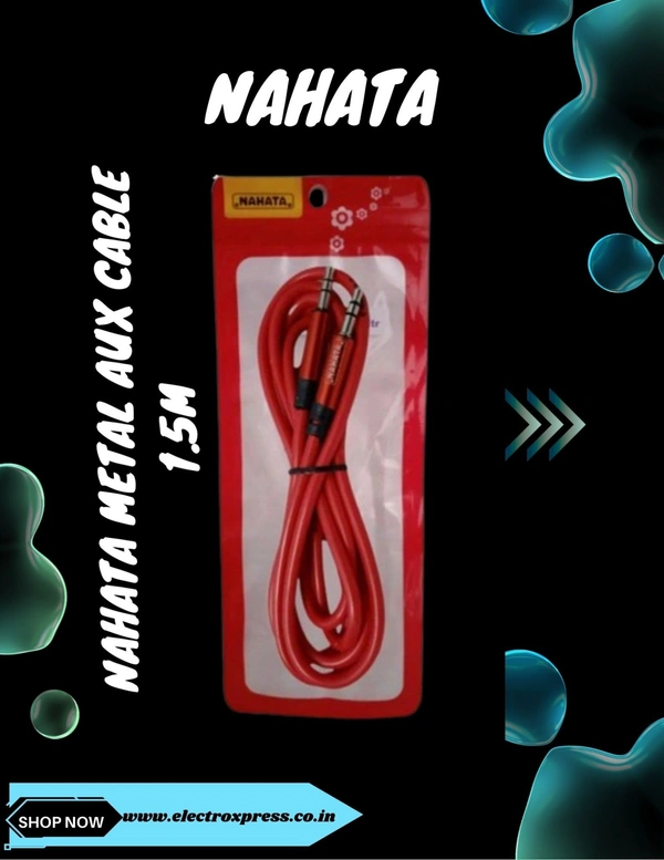NAHATA Metal AUX Cable 1.5M Pack Of 10