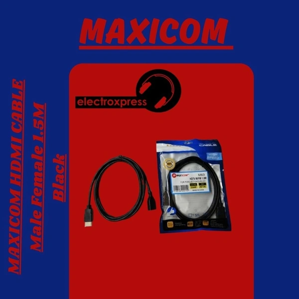 MAXICOM HDMI CABLE Male Female 1.5M Black PACK OF 10