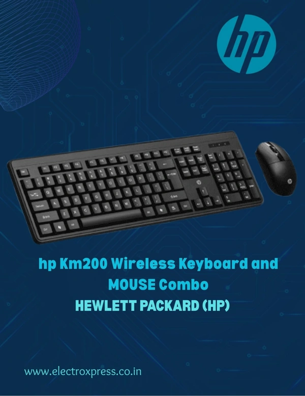 HEWLETT PACKARD (HP) hp Km200 Wireless Keyboard and MOUSE Combo - 1 Years