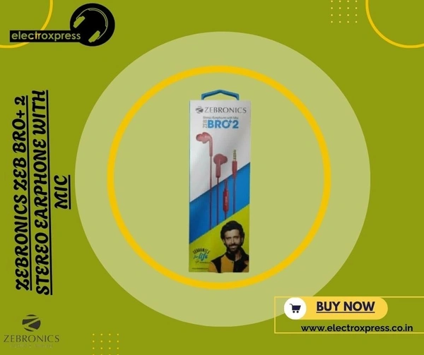 ZEBRONICS ZEB BRO+ 2 Stereo Earphone With Mic