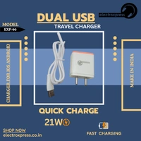 electroxpress DUAL USB TRAVEL CHARGER 21W MODEL EXP-90