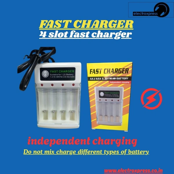 FAST CHARGER 1.2V NI=MH BATTERY 4 SLOT FAST CHARGER