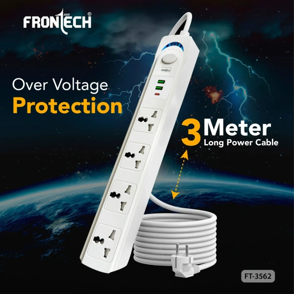 FRONTECH 3562 POWER EXTENSION 4 WAY 2 USB
