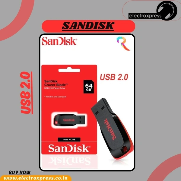 SANDISK Cruzer Blade USB 2.0 Flash Drive 64 GB