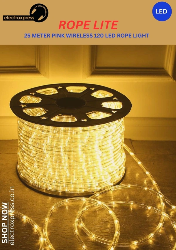   PINK WIRELESS 25 METER 120 LED ROPE LIGHT 