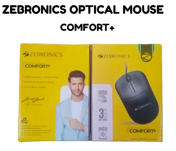 ZEBRONICS OPTICAL MOUSE (COMFORT+)