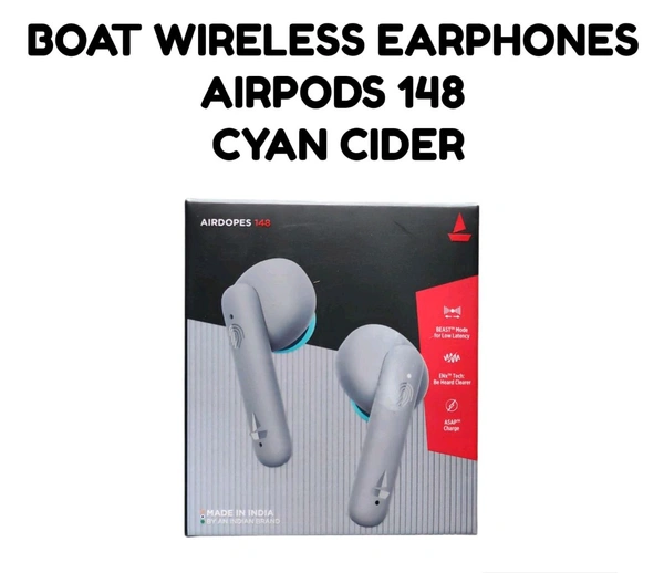 BOAT WIRELESS AIRDOPES 148 CYAN CIDER - 1 YEAR